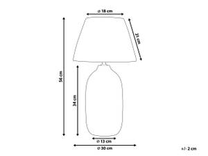 Tischlampen MATILDE Blau - Grau - Keramik - 30 x 56 x 30 cm