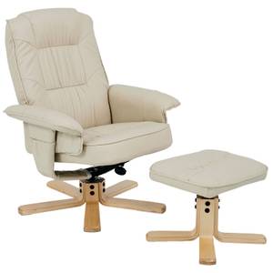 Fauteuil relaxation + repose-pied CHARLY Beige