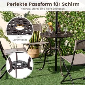 Gartentisch ZB33696IZDE Braun - Metall - 61 x 71 x 61 cm