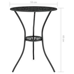 Bistro-Set (3-teilig) 3010972 Schwarz - Metall - 53 x 65 x 53 cm