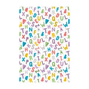 Alphabet mit Herzen und Punkten in Bunt 140 x 210 cm