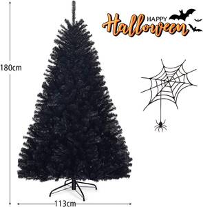 180cm Künstlicher Weihnachtsbaum Schwarz - Kunststoff - 113 x 180 x 113 cm