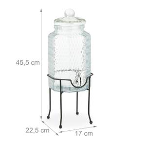 Getränkespender Set mit Trinkgläsern Schwarz - Glas - Metall - Kunststoff - 17 x 46 x 23 cm