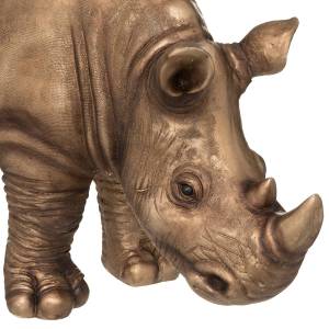 Statue RHINOCEROS Gold - Naturfaser - 32 x 45 x 86 cm