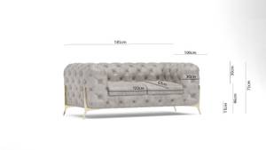 Chesterfield Sofa 2-Sitzer Klareno Grau