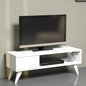 Meuble TV Aarup avec tiroir Blanc