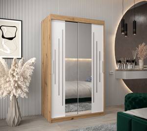 Armoire à portes coulissantes york 1 Imitation chêne - Blanc - Largeur : 120 cm - 2 porte