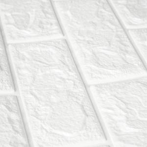 Wandpaneele selbstklebend im Set Weiß - Kunststoff - 70 x 78 x 1 cm