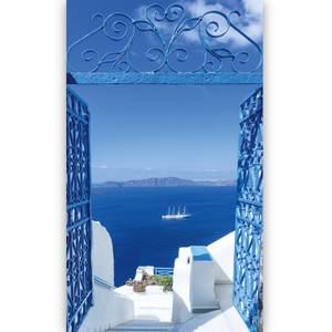 Türtapete Santorini Meer Blick 86x200cm Blau - Papier - 86 x 200 x 86 cm