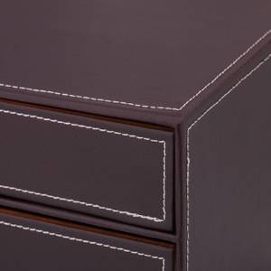Schubladenbox aus Kunstleder Braun - Holzwerkstoff - Kunststoff - Textil - 33 x 18 x 25 cm