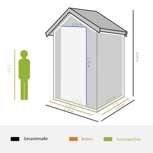 Gartenhaus 845-410 Grau - Kunststoff - 104 x 204 x 134 cm