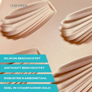 CHEFMADE 6 Mulden Madeleineblech Gold - Metall - 28 x 3 x 19 cm