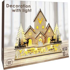 Fensterdekoration für Weihnachten LED Massivholz - 11 x 26 x 31 cm