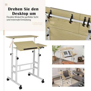 Sitz-Steh Schreibtisch Braun - Holzwerkstoff - Metall - 30 x 126 x 71 cm