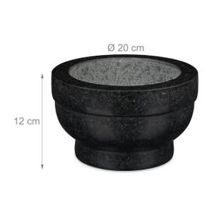 Mortier granit et pilon 20 cm Noir - Gris - Pierre - 20 x 12 x 20 cm