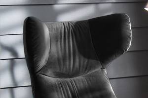 Fauteuil avec repose-pieds LOTTE Noir