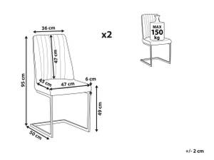 Esszimmerstuhl LAVONIA 2er Set Schwarz - Grau - Taupe