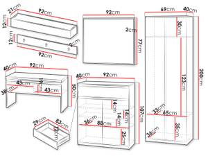 Garderobe-Set Simply II Grau