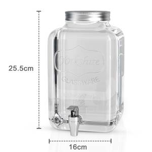 Getränke Wasserspender 4 Liter aus Glas Glas - 16 x 26 x 16 cm