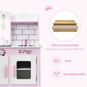 Kinderküche Spielküche Pink - Holzwerkstoff - 30 x 80 x 55 cm