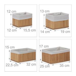 Lot de 12 paniers de rangement nature Marron clair - Blanc