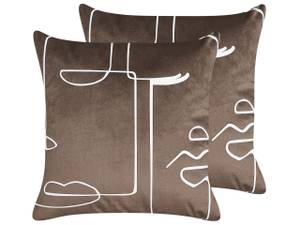 Coussin décoratif PHILODENDRON Marron - Blanc