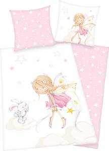 Kinder-Wendebettwäsche 164904 2-teilig Pink - Weiß - Textil - 135 x 1 x 200 cm