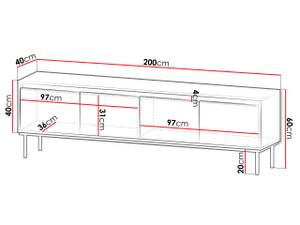 TV-Lowboard Carmesi 4D Schwarz