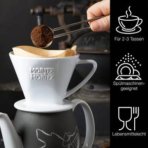 Porzellan Kaffeefilter für 2-3 Tassen Weiß - Ton - Porzellan - 12 x 9 x 15 cm