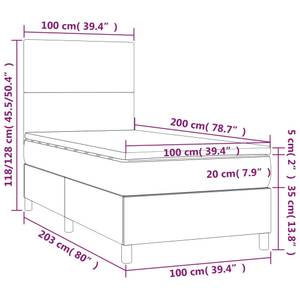 Bettgestell-K-16669 Schwarz - Breite: 100 cm