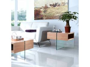 Couchtisch " Venezia "   60 x 60 x 50 cm Braun - Glas - 60 x 50 x 60 cm