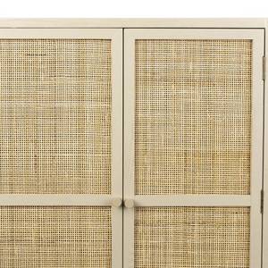 Buffet design Amaya Beige - En partie en bois massif - 80 x 100 x 38 cm