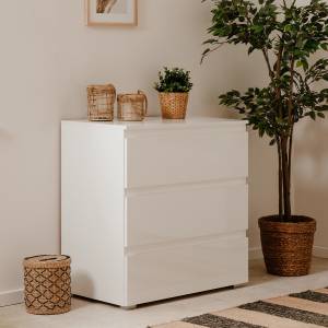 Commode Pretoria Blanc - Bois manufacturé - 46 x 81 x 80 cm