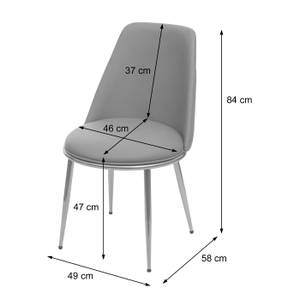 Esszimmerstuhl H28 (2er Set) Grau - Textil - 49 x 84 x 58 cm