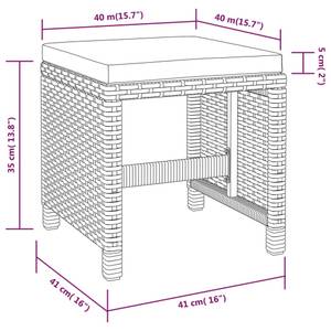 Garten-Essgruppe (9-teilig) 42530 Schwarz - Polyrattan - Holzart/Dekor - 109 x 74 x 109 cm