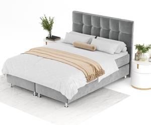 Boxspringbett Chanton Grau - Breite: 160 cm