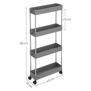 Rollwagen Grau - Kunststoff - 13 x 86 x 40 cm