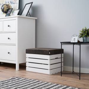 Sitzhocker mit Stauraum WHITE Braun - Massivholz - 40 x 37 x 50 cm