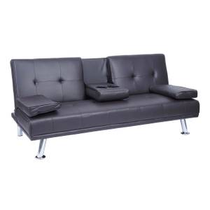 3er-Sofa F60 Braun - Kunstleder