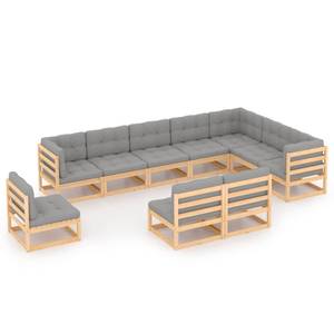 Salon de jardin (lot de 10) 3009831-2 Gris - Bois