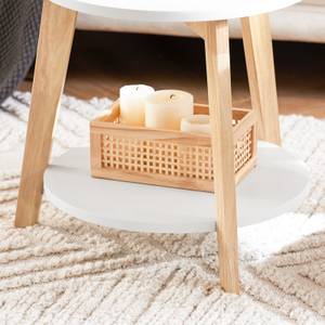 Table d'appoint FBT75-W Blanc - En partie en bois massif - 50 x 45 x 46 cm