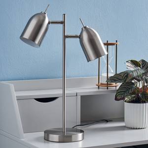 Lampe de chevet bureau à LED chic Argenté - Bois manufacturé - 16 x 47 x 34 cm