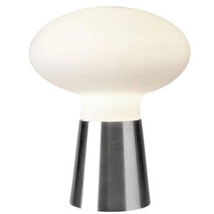 Dekorative Tischleuchte BILBAO Verre dépoli / Fer - 1 ampoule - Argenté - Blanc - Hauteur : 42 cm