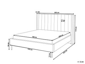 Doppelbett VILLETTE Schwarz - Dunkelgrün - Grün - Breite: 205 cm