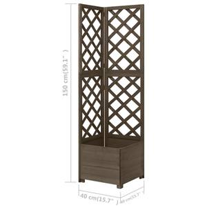 Jardinière Gris - Bois massif - Bois/Imitation - 40 x 150 x 40 cm