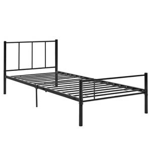 Metallbett Laos 90x200 cm Hochglanz Schwarz