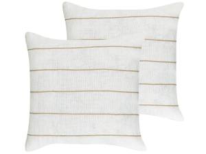 Coussin décoratif MILAS Beige - Blanc crème - Blanc