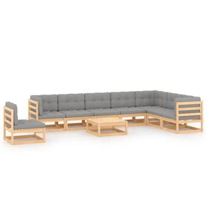 Garten-Lounge-Set (9-teilig) 3009828-2 Grau - Holz