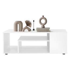 Table basse 110x50x41cm Blanc Blanc - Bois manufacturé - 50 x 41 x 110 cm