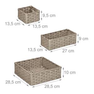 Lot de 4 paniers de rangement Gris - Métal - Papier - 29 x 10 x 29 cm